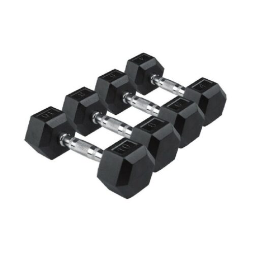 Manubri gommati Esagonali da 37,5 kg - Coppia manubri