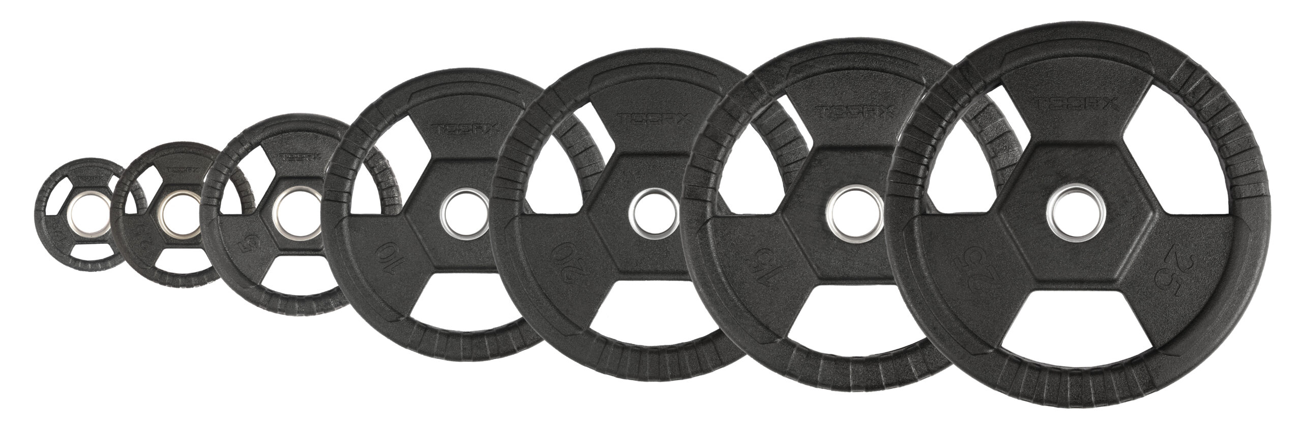 DGG TG scaled 2 Disco Ghisa Gommato 1,25 kg. Tri Grip - immagine 2